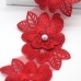 olhuvs Red Flower Trimming for Clothing – Elegant Embellishments for DIY Crafts, Dresses, and Accessories